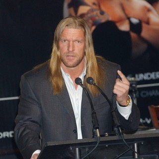 Triple H in Press Conference for WrestleMania XXIV Taking Place