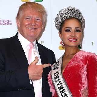 Donald Trump, Olivia Culpo in Miss Universe Las Vegas 2012 Press Room