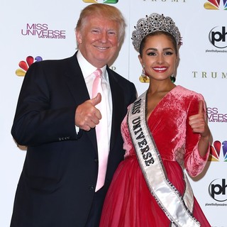 Donald Trump, Olivia Culpo in Miss Universe Las Vegas 2012 Press Room