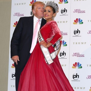 Donald Trump, Olivia Culpo in Miss Universe Las Vegas 2012 Press Room