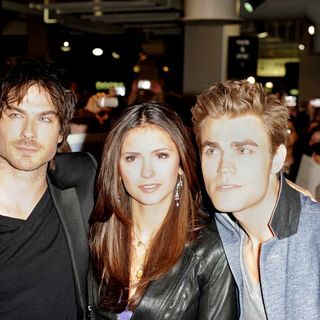 Ian Somerhalder, Nina Dobrev, Paul Wesley in The Cast of 'The Vampire Diaries' Meet and Greet Fans