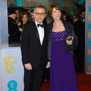 Christoph Waltz, Judith Holste in The 2013 EE British Academy Film Awards - Arrivals