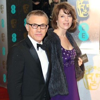 Christoph Waltz, Judith Holste in The 2013 EE British Academy Film Awards - Arrivals