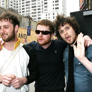 The Fratellis in The Fratellis arriving at the Ed Sullivan Theatre to appear on 'The Late Show With David Letterman'