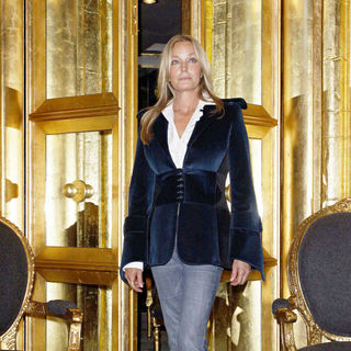 Bo Derek inside The Lloyd Klein Couture Boutique in preparation for her attending The Prix de l'Arc