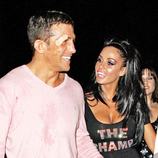 Katie Price, Alex Reid in Katie Price aka Jordan and Alex Reid leaving Movida through the back door