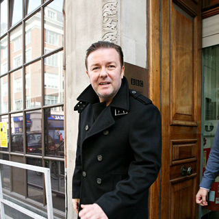 Ricky Gervais in Ricky Gervais  leaving the Radio One studios