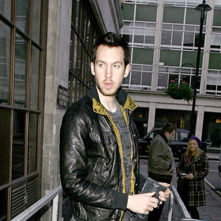 Calvin Harris in Calvin Harris arriving at the Radio One studios