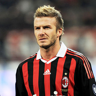 David Beckham in AC Milan's midfielder David Beckham before the Serie A football match AC Milan vs Genova