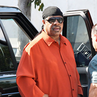 Stevie Wonder in Stevie Wonder Arriving at A Recording Studio in Downtown LA