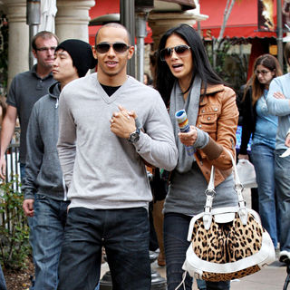 Lewis Hamilton, Nicole Scherzinger in Lewis Hamilton and Nicole Scherzinger Spend A Romantic Day Together Shopping at The Grove Mall