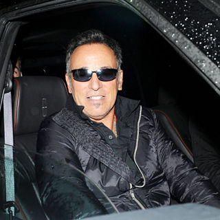 Bruce Springsteen in Bruce Springsteen leaving Mr Chow restaurant after a night out