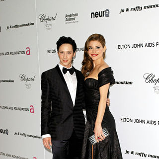 Johnny Weir, Maria Menounos in 18th Annual Elton John AIDS Foundation Academy Awards (Oscars) Viewing Party - Arrivals
