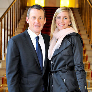 Lance Armstrong, Anna Hansen in Lance Armstrong visits The Elysee Palace with Anna Hansen and French Television Host Michel Drucker
