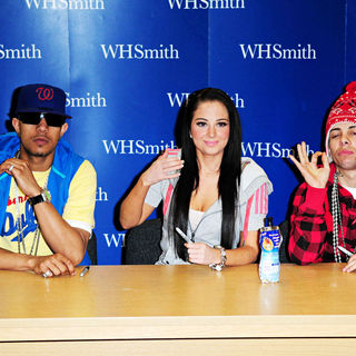 N-Dubz sign copies of their book 'N-Dubz: Against All Odds'