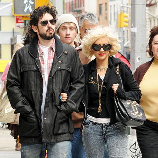Jordan Bratman, Christina Aguilera in Christina Aguilera Out and About in Soho on Mother's Day