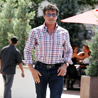 Sylvester Stallone in Sylvester Stallone Shows Off His Ford Mustang
