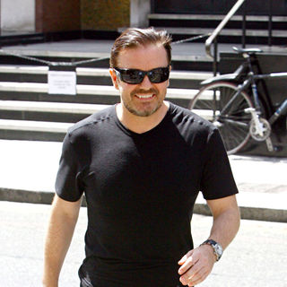 Ricky Gervais in Ricky Gervais Arriving at The BBC Radio One Studios