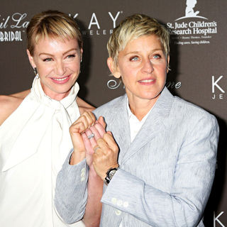 Portia de Rossi, Ellen DeGeneres in Portia de Rossi and Ellen DeGeneres Arrive at The Neil Lane Bridal Collection Debut