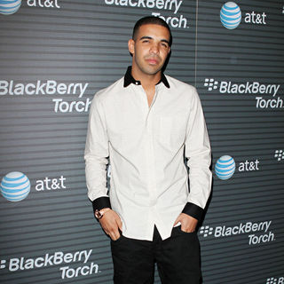 Drake in Blackberry Torch From AT&T U.S. Launch Party - Arrivals