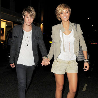Dougie Poynter, Frankie Sandford in Frankie Sandford Enjoys A Night Out at Mahiki Nightclub with Dougie Poynter