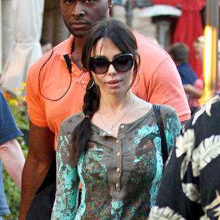Oksana Grigorieva Arriving at The Grove Cinema to See 'The Expendables'