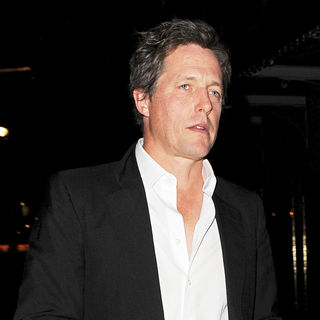 Hugh Grant in Hugh Grant Leaving J Sheekey Restaurant