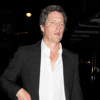 Hugh Grant in Hugh Grant Leaving J Sheekey Restaurant