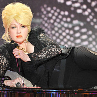 Cyndi Lauper in Cyndi Lauper Performing on TV Talk Show 'Vivement Dimanch'