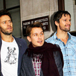 Take That in Take That Leave The BBC Radio 1 Studios