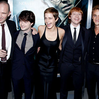 Ralph Fiennes, Daniel Radcliffe, Emma Watson, Rupert Grint, Tom Felton in The Premiere of 'Harry Potter and the Deathly Hallows: Part I'