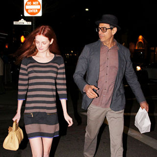 Jeff Goldblum and Lydia Hearst Leave Mr Chow Restaurant with Some Take Away Food - wenn3124590