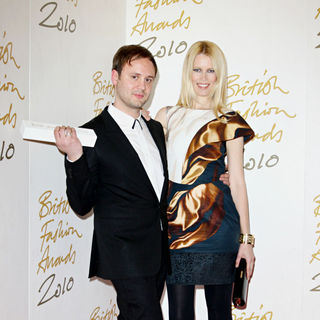 Nicholas Kirkwood, Claudia Schiffer in The British Fashion Awards 2010 - Arrivals