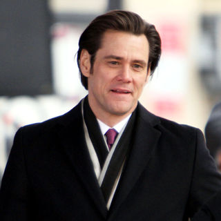Jim Carrey in Jim Carrey Filming 'Mr. Popper's Penguins' on Location