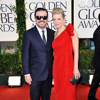 Ricky Gervais, Jane Fallon in 68th Annual Golden Globe Awards - Arrivals