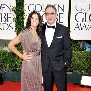 Jane Hajduk, Tim Allen in 68th Annual Golden Globe Awards - Arrivals
