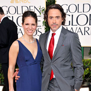 Susan Levin, Robert Downey Jr. in 68th Annual Golden Globe Awards - Arrivals