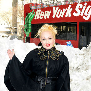 Cyndi Lauper in The Ribbon Cutting Ceremony for Gray Line New York's Ride of Fame