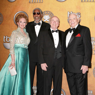 Tova Borgnine, Morgan Freeman, Tim Conway, Ernest Borgnine in The 17th Annual Screen Actors Guild Awards (SAG Awards 2011) - Press Room
