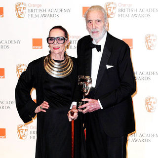 Gitte Lee, Christopher Lee in 2011 Orange British Academy Film Awards (BAFTAs) - Press Room