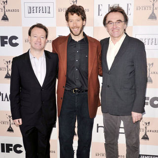 Simon Beaufoy, Aron Ralston, Danny Boyle in The 2011 Film Independent Spirit Awards - Arrivals