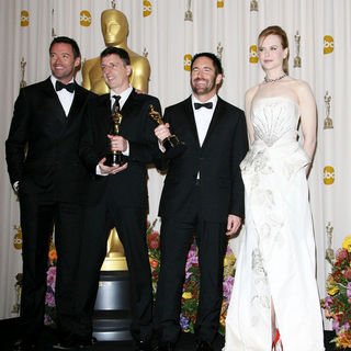 Hugh Jackman, Atticus Ross, Trent Reznor, Nicole Kidman in 83rd Annual Academy Awards (Oscars) - Press Room