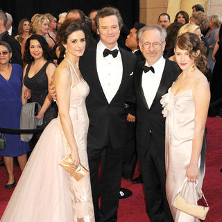 Livia Giuggioli, Colin Firth, Steven Spielberg, Sasha Spielberg in 83rd Annual Academy Awards (Oscars) - Arrivals