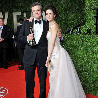 Colin Firth, Livia Giuggioli in 2011 Vanity Fair Oscar Party - Arrivals
