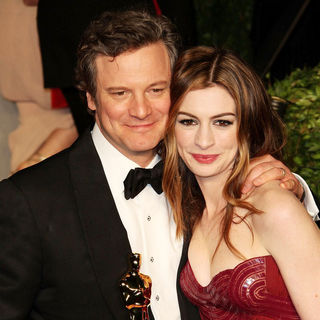 Colin Firth, Anne Hathaway in 2011 Vanity Fair Oscar Party - Arrivals