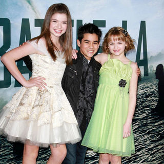 Jadin Gould, Bryce Cass, Joey King in "Battle: Los Angeles" Los Angeles Premiere