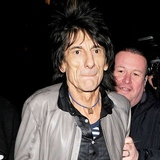 Ronnie Wood in Ronnie Wood and Ana Araujo Leaving The Ivy Club