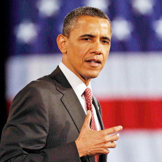 Barack Obama in U.S. President Barack Obama Spoke to The Audience at A Fundraising Kickoff Event