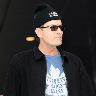 Charlie Sheen in Charlie Sheen Departs His Hotel and Proceeds to Walk to Massey Hall