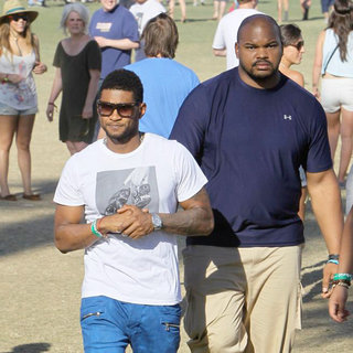 Usher in Celebrities at The 2011 Coachella Valley Music and Arts Festival - Day 3
